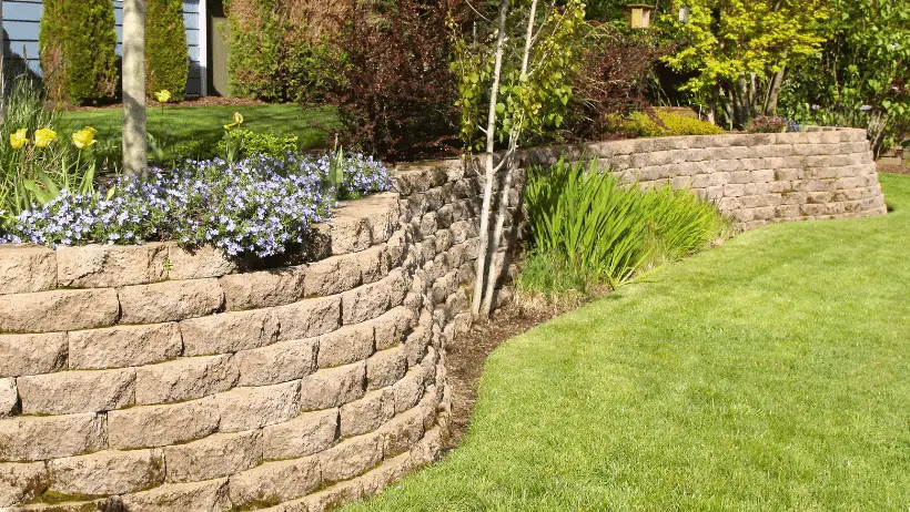 Retaining Wall with flower bed